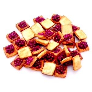 20 miniatuur poppenhuis toastjes broodplakjes mini klei polymeer marmelade bramen kleine bakkerij gebakjes kleine benodigdheden mini voedsel diorama 1/12