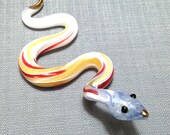Hand Blown Glass Miniature Snake Viper Reptile Animal Blue White Yellow Red Gold Figurine Statue Decoration Collectible Small Craft Painted