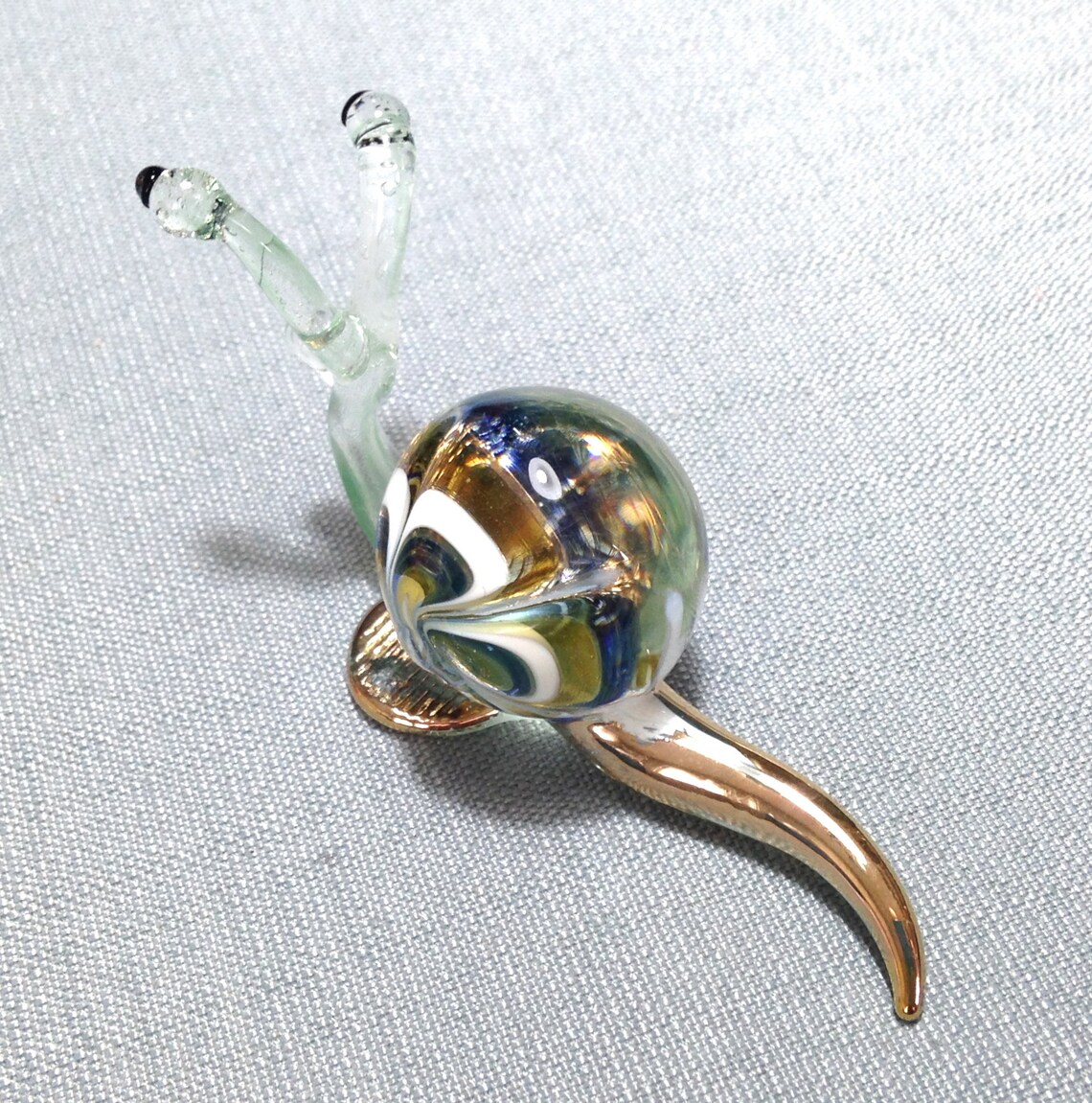 Miniature Hand Blown Glass Funny Snail Animal Cute Green | Etsy