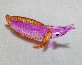 Hand Blown Glass Miniature Exotic Fish Sea Animal Cute Pink Purple Figurine Statue Decoration Collectible Small Craft Painted Figure Display