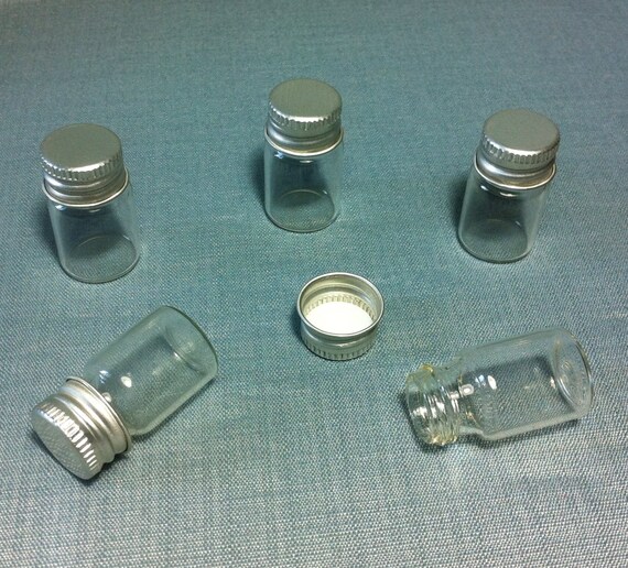 10 Jars Jar Vial Vials Cap Containers Storage Clear Glass Etsy