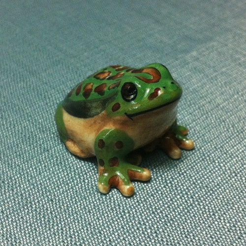 Miniature Ceramic Funny Frog Toad Sitting Animal Reptile Cute | Etsy