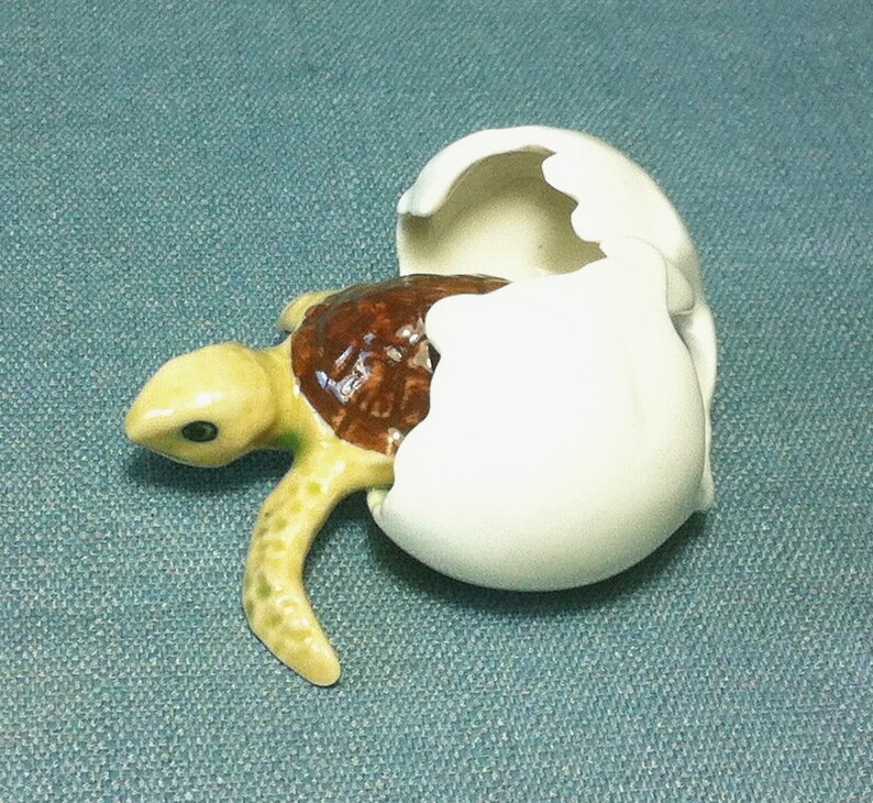 Miniature Ceramic Baby Turtle Egg Animal Cute Little Tiny | Etsy