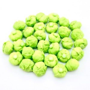 10 Stück Grüne Runde Kohlköpfe Salate Ton Polymer Fimo Gemüse kleine Gemüse Grüne Suppen Dekoration Diorama Deco 1/12