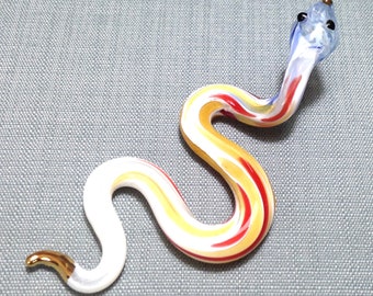 蛇の形状 ガラスアート 赤黄 蛇の形状 ガラスアート 赤黄 蛇の形状 ガラスアート 赤黄 ヘビ（蛇