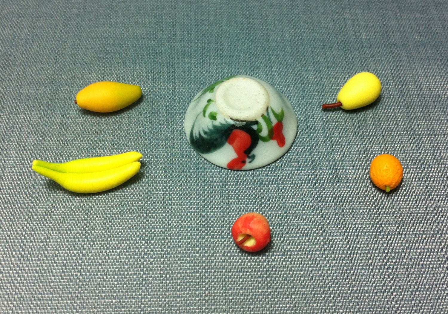 Fruit Set Miniature Clay Polymer 5 Fruits Banana Apple Orange Etsy