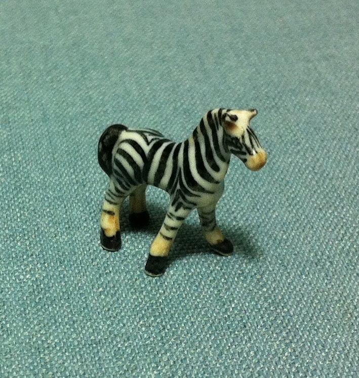 Miniature Ceramic Zebra Horse Mini Animal Cute Little Tiny Etsy