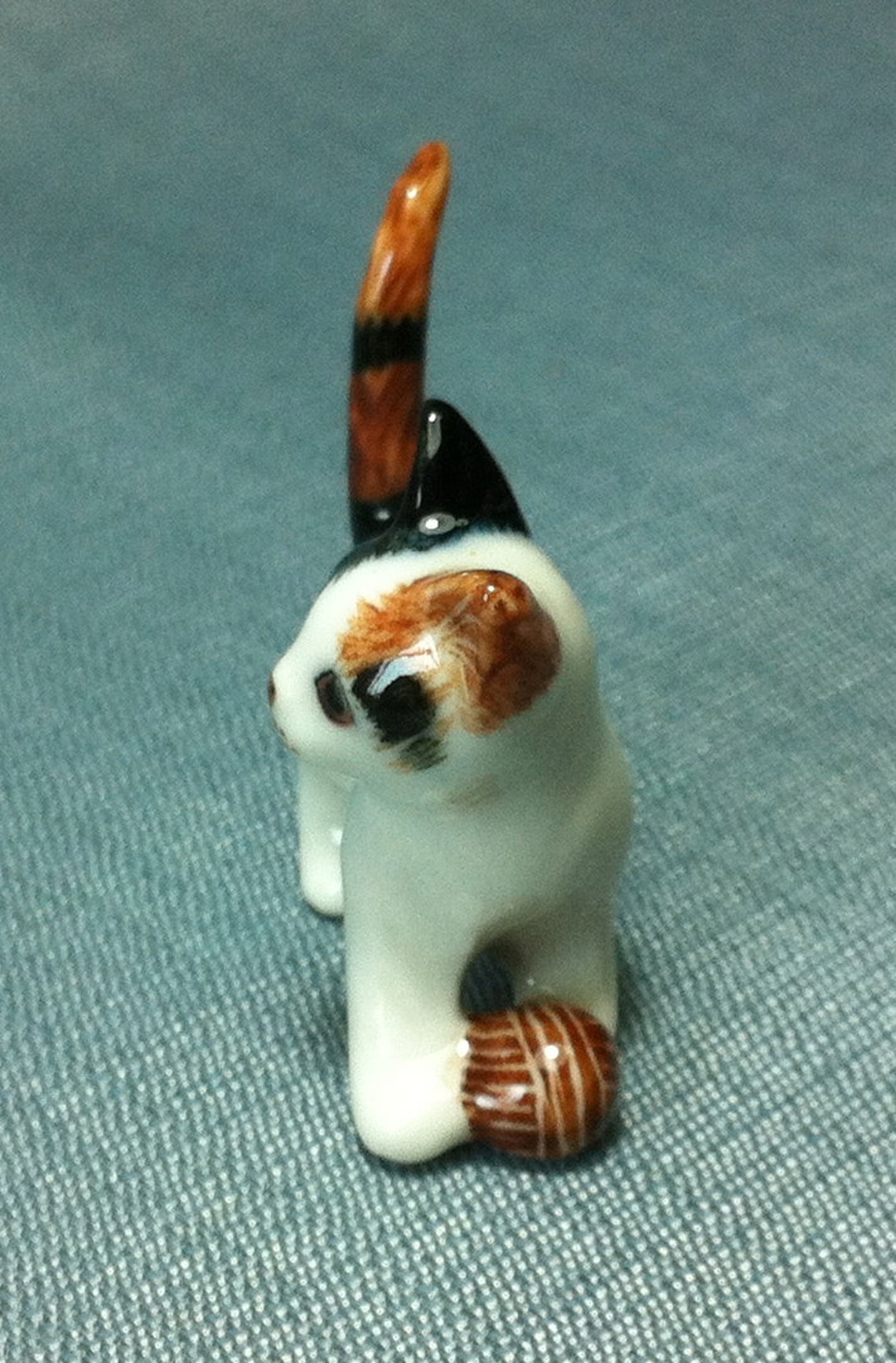 Miniature Ceramic Cat Kitty Kitten Animal Cute Little Tiny Etsy