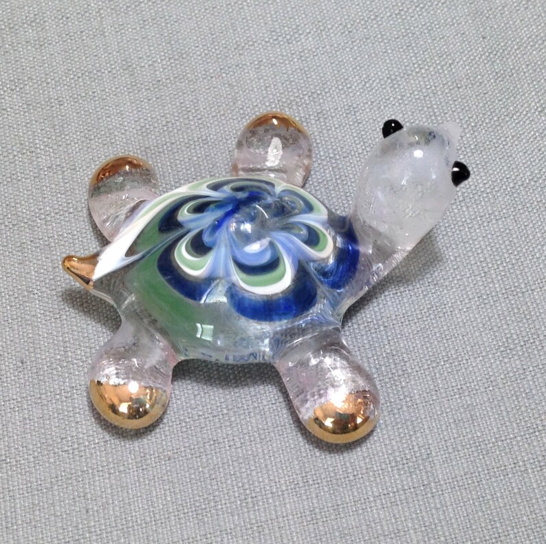 hand blown glass turtle