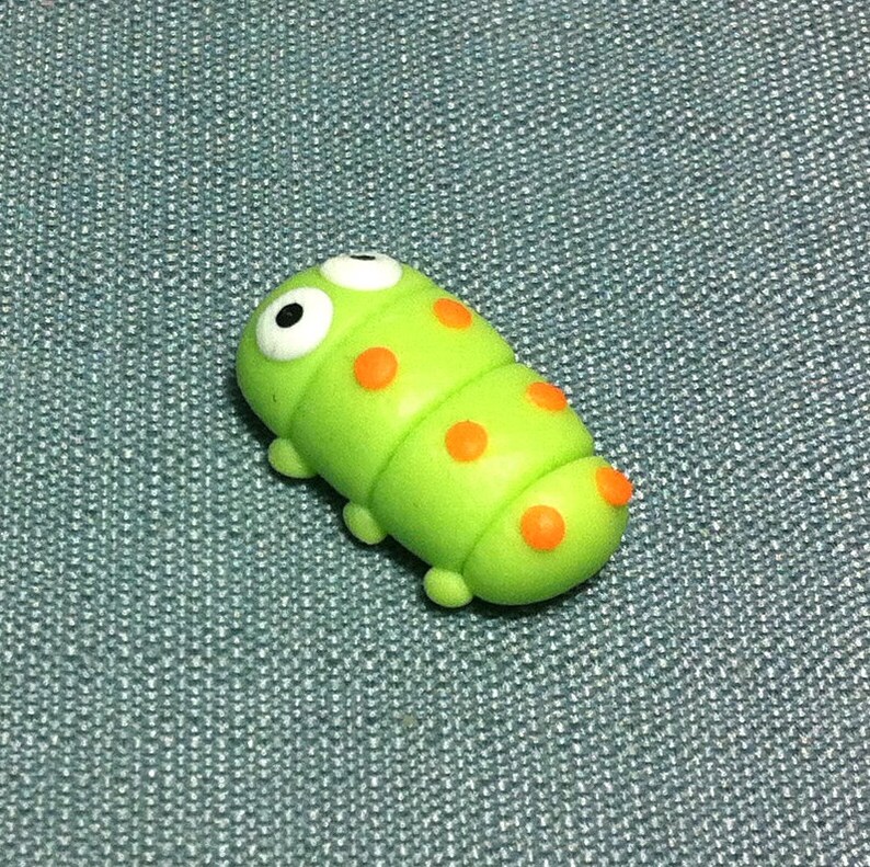 Miniature Funny Caterpillar Green Clay Polymer Cute Little Etsy