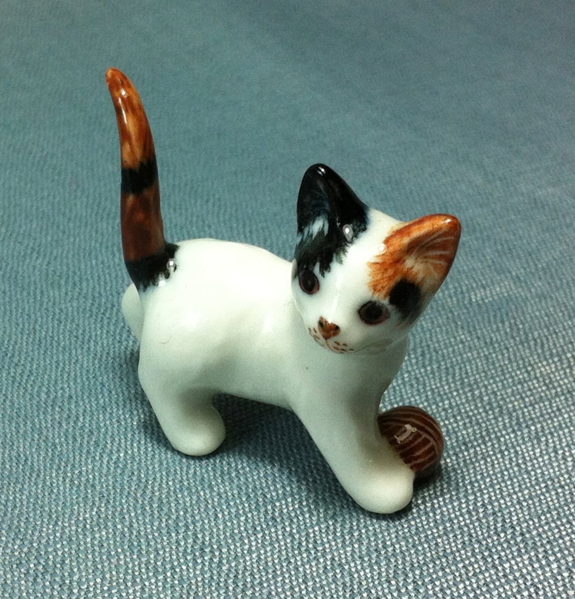 Miniature Ceramic Cat Kitty Kitten Animal Cute Little Tiny Etsy