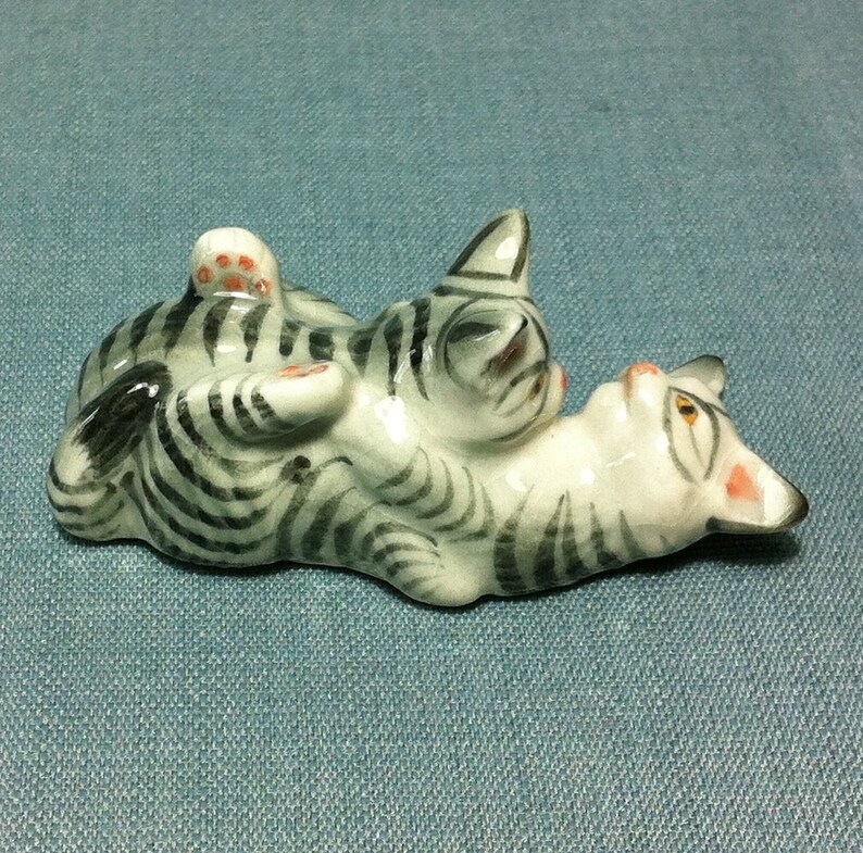 Miniature Ceramic Cats Cat Family Kitty Animal Little Small Etsy