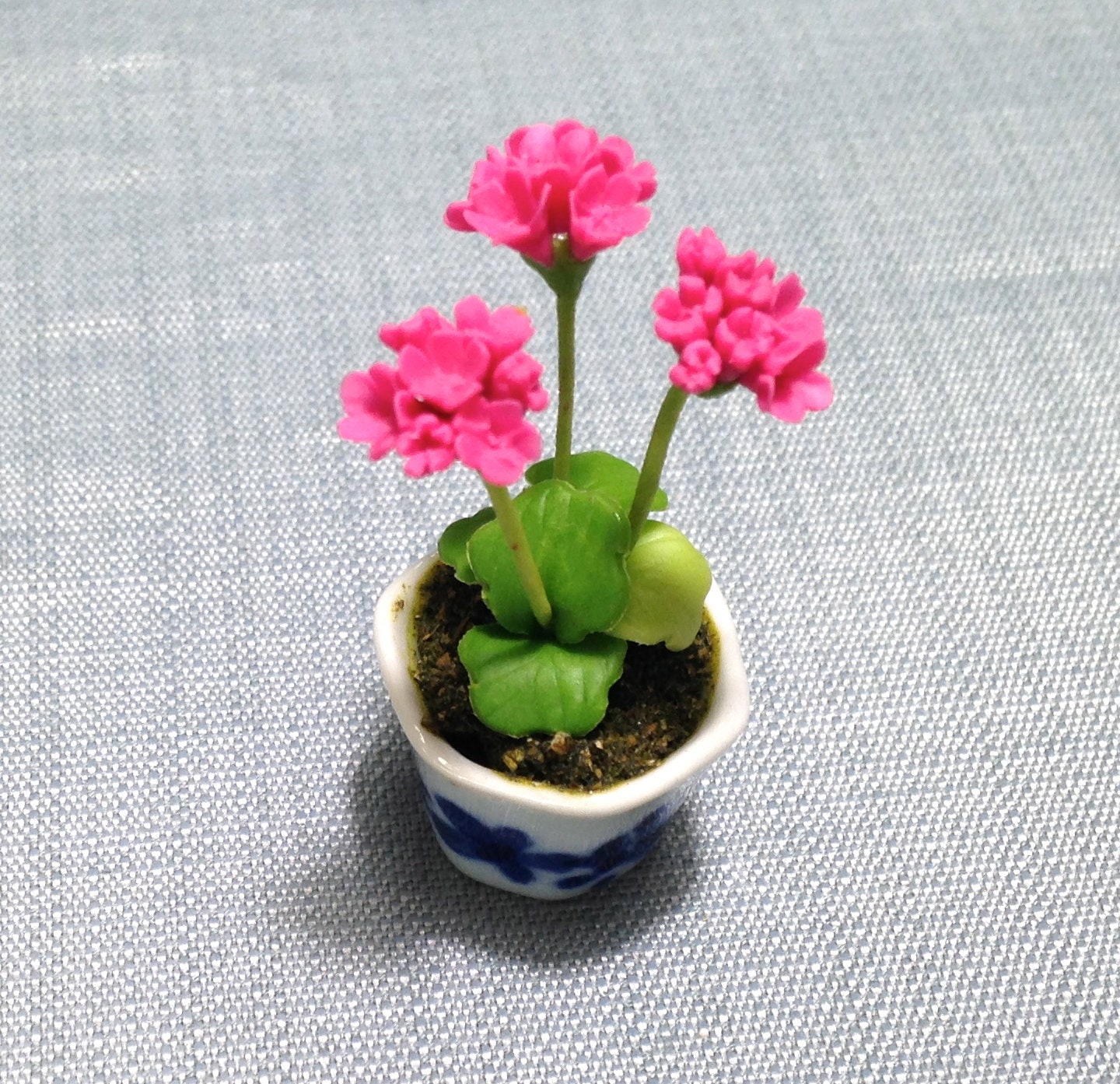 Flower Plant Lily Pink Miniature Dollhouse Clay Polymer Fimo Garden Flowers Hand Made Supplies Cute Mini Small Ceramic Pot Decor Deco 1/12