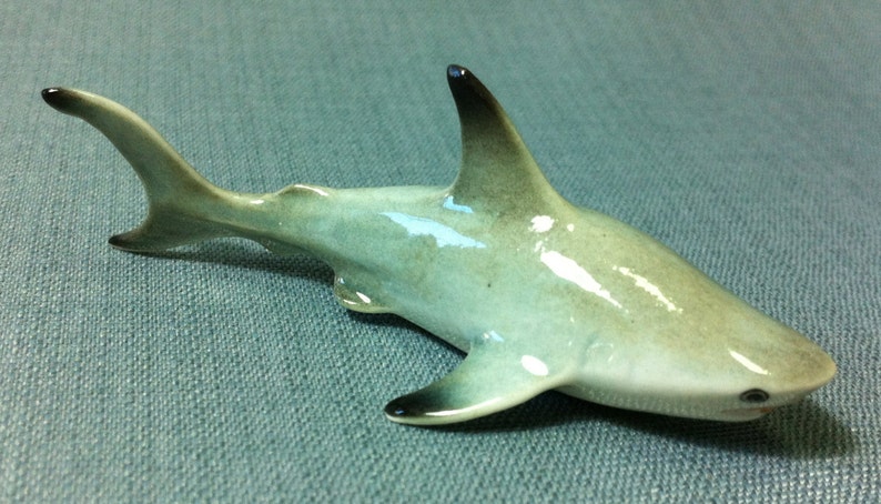 Tiny Cute ceramic figurine shark~nice gift from Thailand