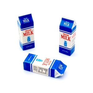 3 miniatuur poppenhuis melkdoosjes pakjes kleine pakjes set plastic drankjes ontbijt schattige kleine diorama voorraad eten drinken sieraden deco 1/12
