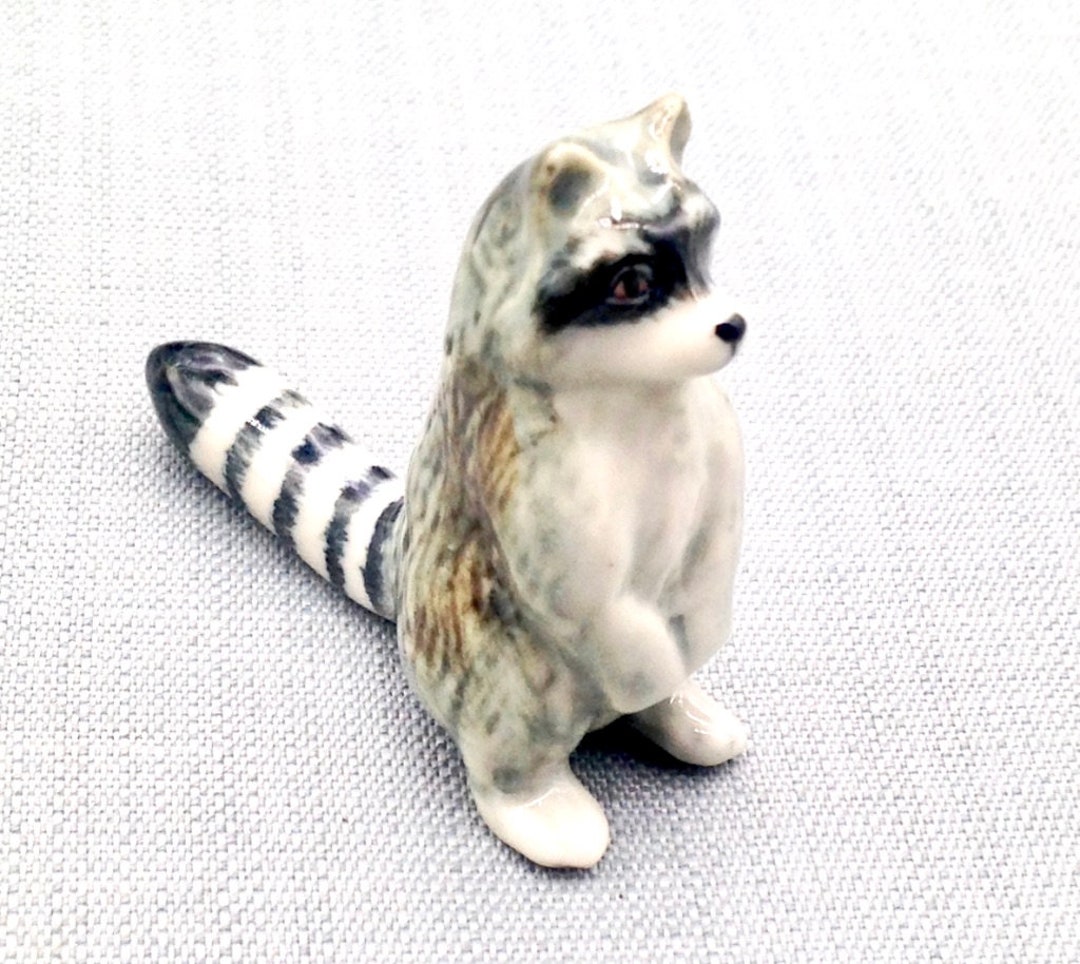 Mini Raccoon Miniature Ceramic Raccoon Standing Animal Cute Little Tiny - Etsy