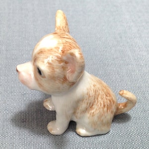 Miniature Ceramic Dog Chihuahua Sitting Baby Animal Little - Etsy