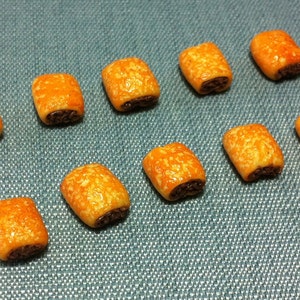 20 Miniature Dollhouse Pains au Chocolat Clay Polymer French Chocolate Croissants Bakery Cute Little Tiny Small Supply Food Jewelry 1/12