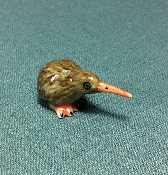 Miniature Ceramic Kiwi Bird Mini Baby New Zealand Animal Cute Etsy