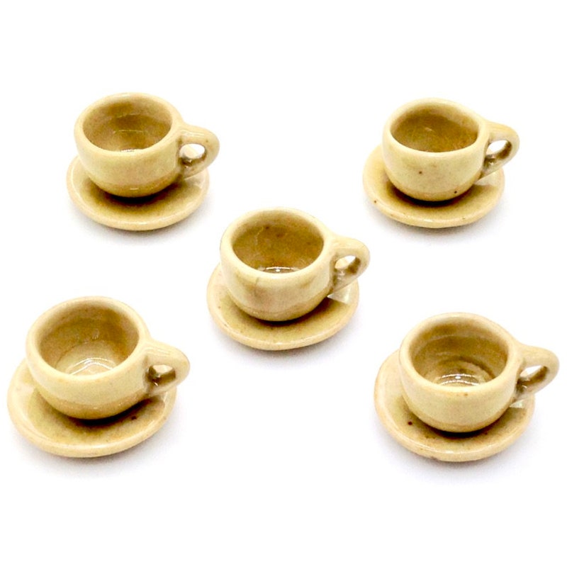 Dollhouse Miniature - 12 Pcs (4 Sets) Blue Tea Cup Set - S