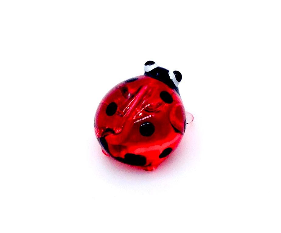 ミニチュア手吹きガラスてんとう虫 ミニてんとう虫 小さな昆虫 動物
