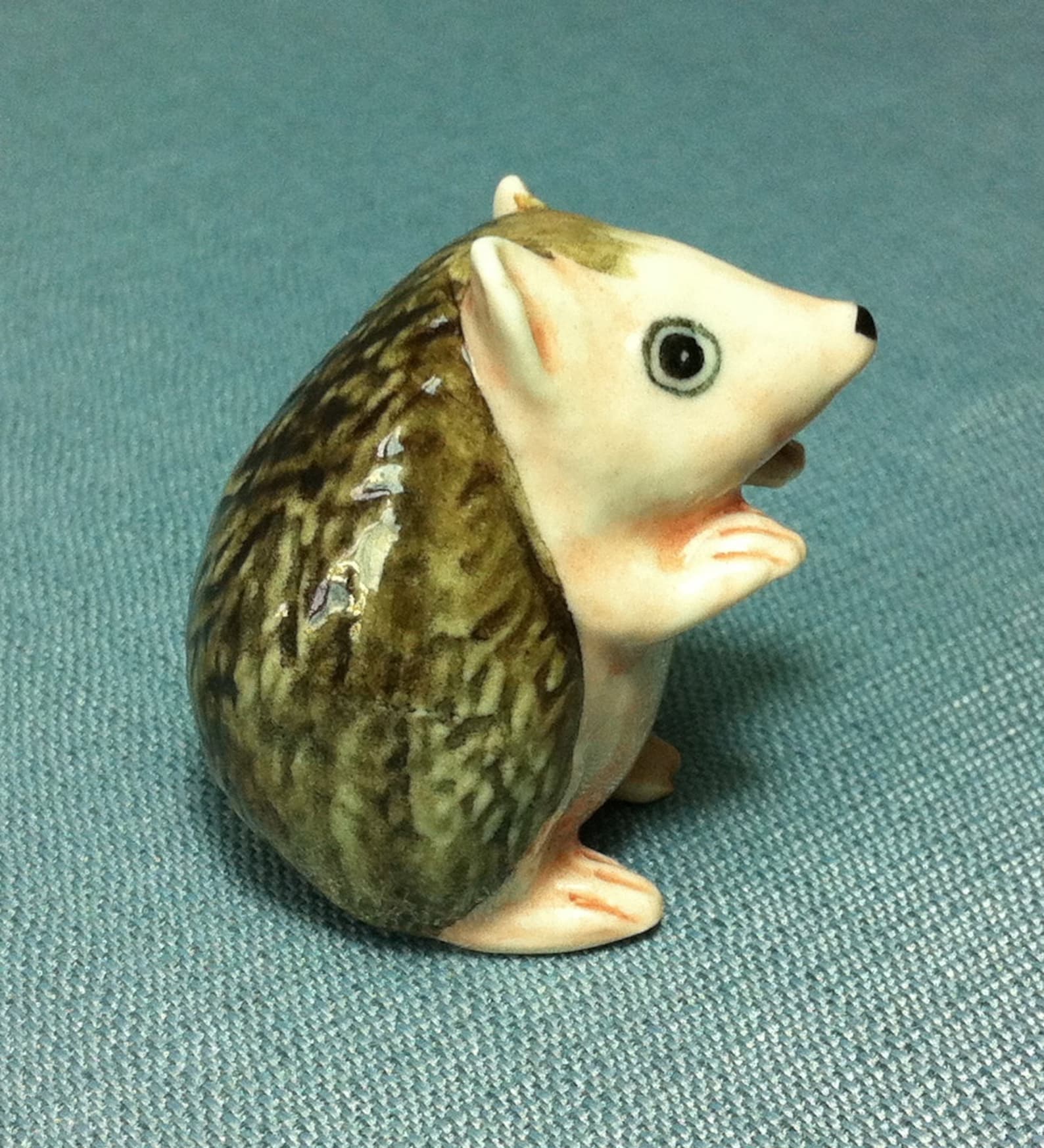 Miniature Ceramic Hedgehog Standing Animal Cute Little Funny Etsy