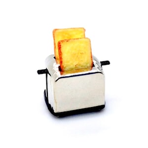 Miniature Dollhouse Metal Toaster 2 Breads Accessory Cooking Cook Mini Kitchen Utensil Machine Small Supply Jewelry Supplies Display 1/12