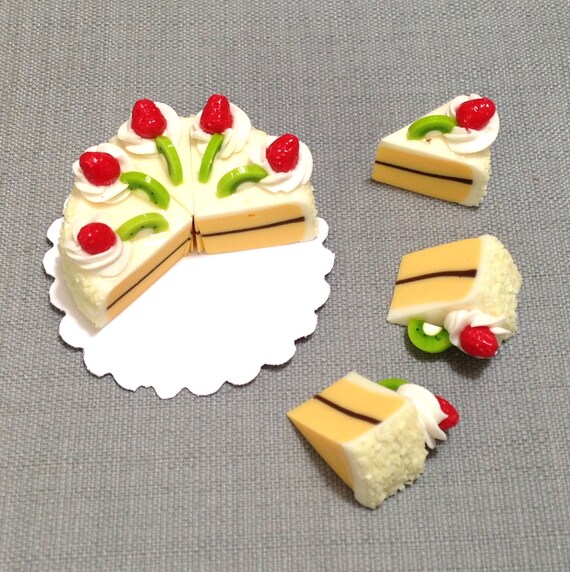 20 Loose Chocolate Strawberry Slice Cake Dollhouse Miniatures Food Bakery 