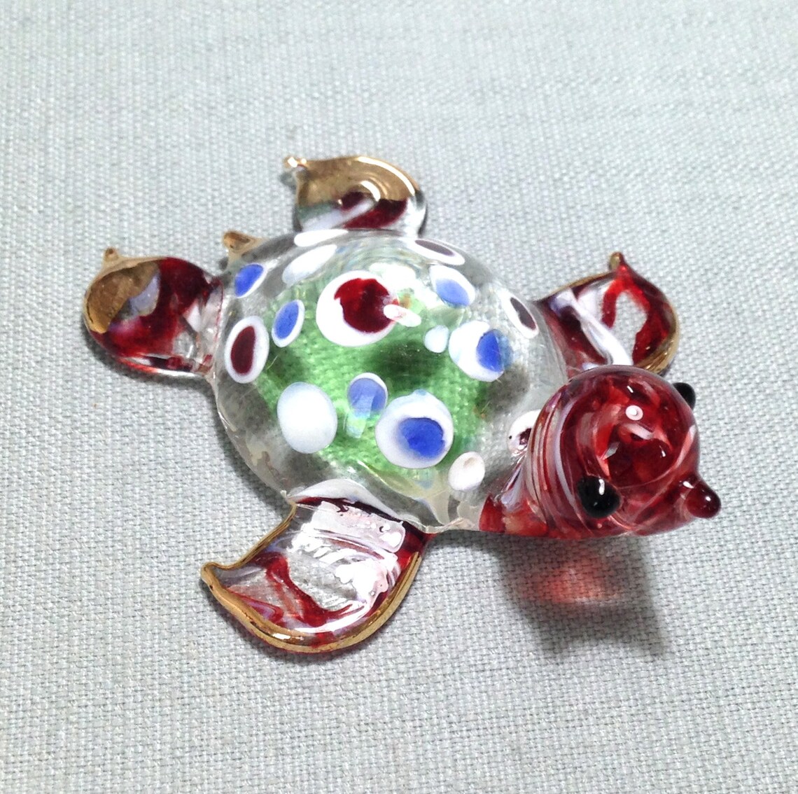 hand blown glass turtle