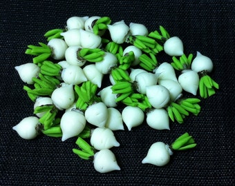 20 Miniature Dollhouse Turnips Clay Polymer Tiny White Vegetables Small Veggies Cute Little Fimo Food Jewelry Turnip Radish Supplies 1/12