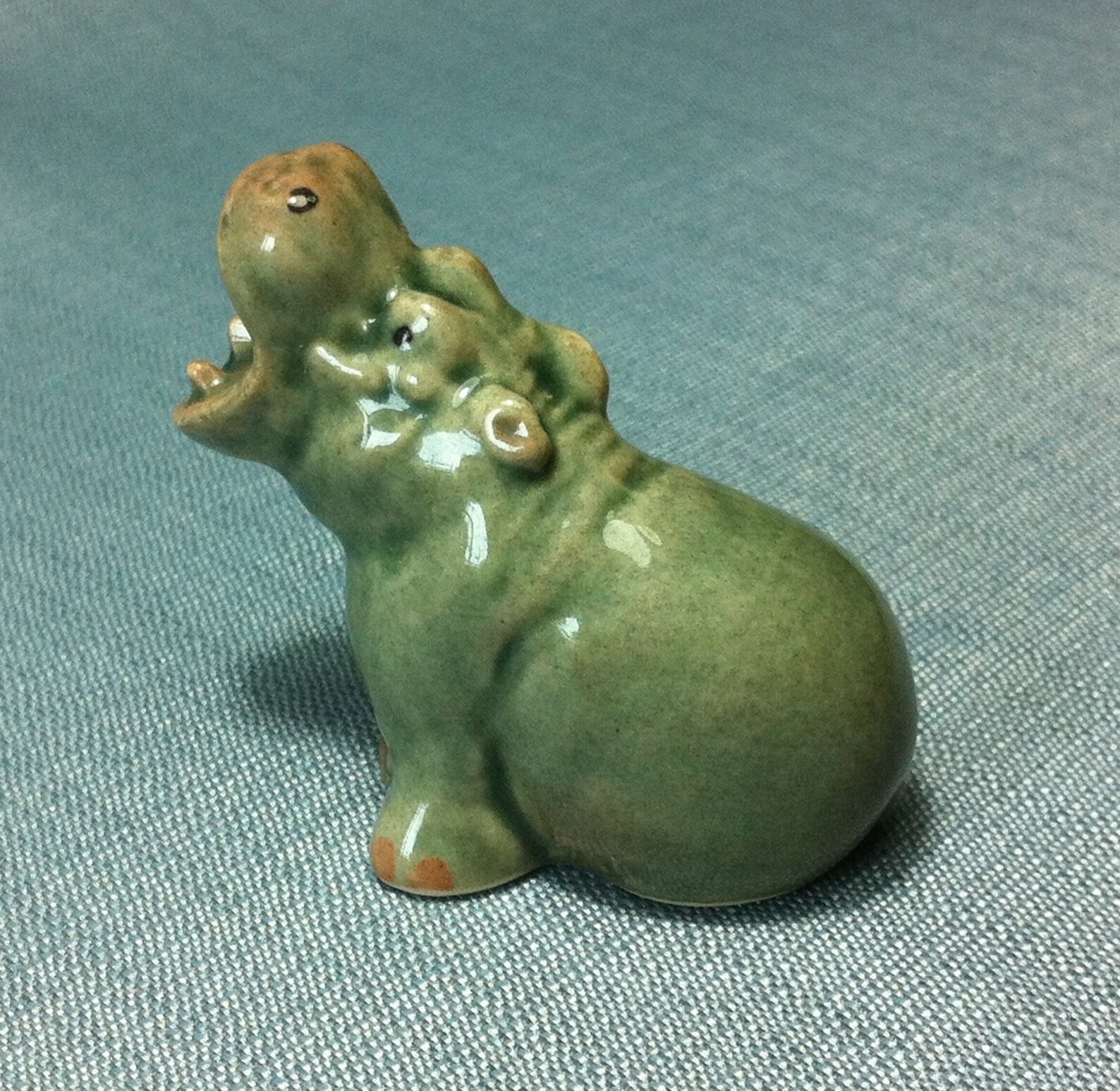 Miniature Ceramic Hippo Hippopotamus Animal Cute Little Tiny Etsy