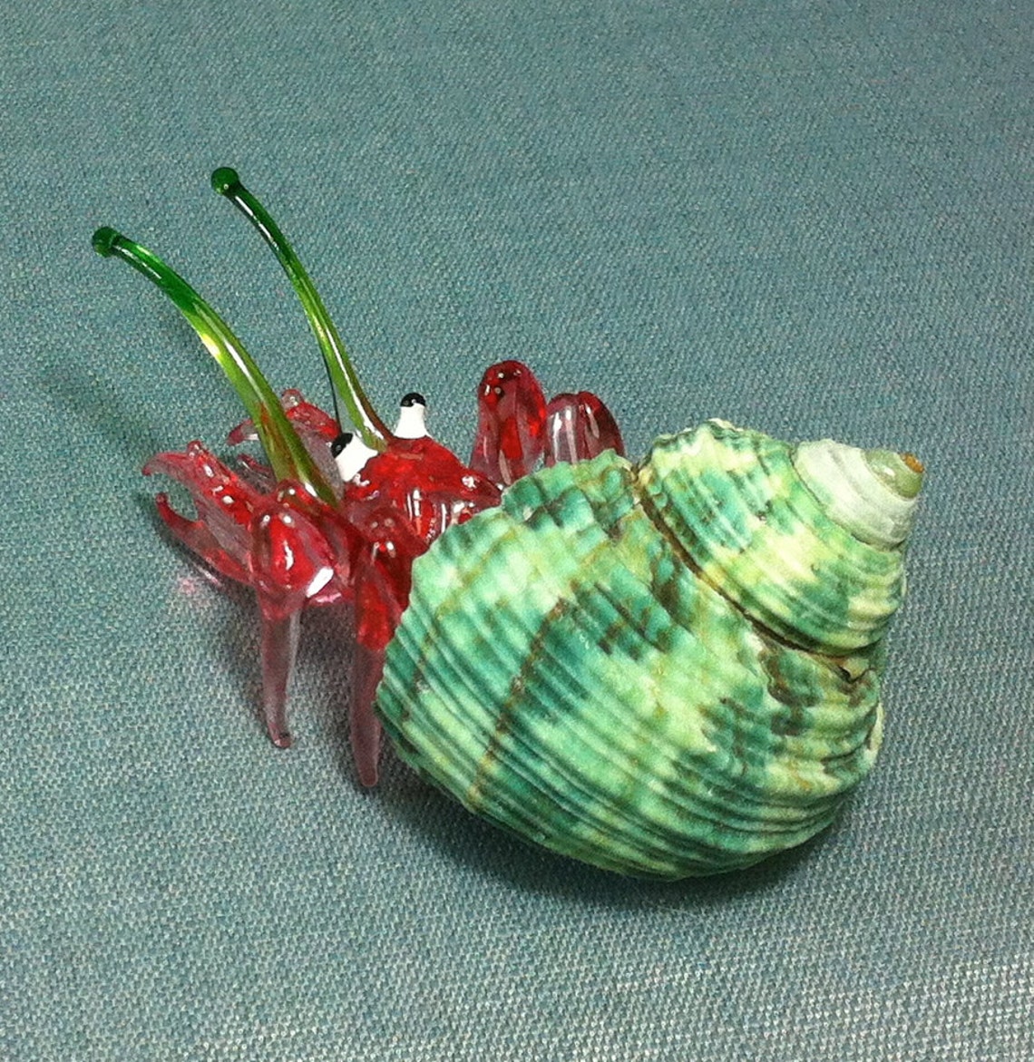 blown glass hermit crab shell