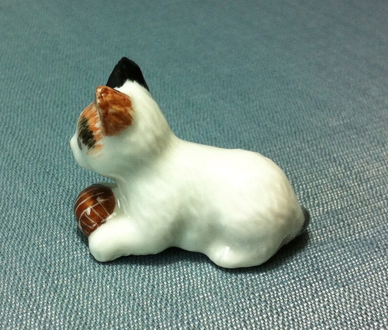 Miniature Ceramic Cat Kitty Kitten Animal Cute Little Tiny Etsy