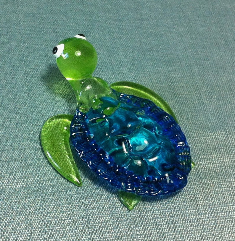 hand blown glass turtle