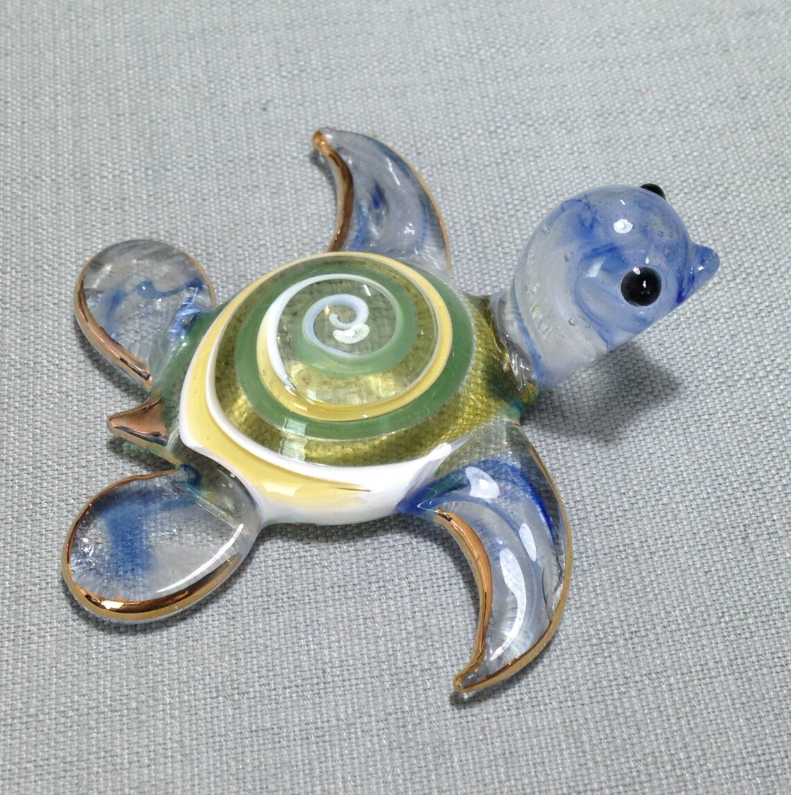 hand blown glass turtle
