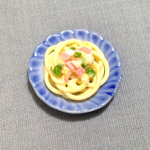 Miniature Dollhouse Cream Bacon Spaghettis Noodles Clay Polymer Tiny Food Supply Cute Small Dish Plate Ceramic Jewelry Supplies Decor 1/12