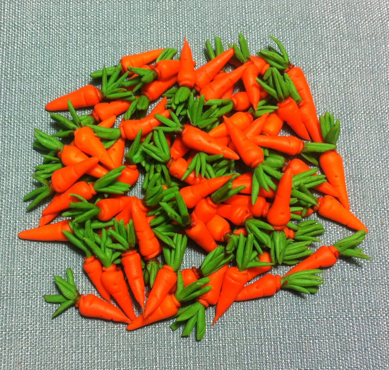 20 Miniature Carrots Clay Polymer Orange Green Vegetables Long Etsy