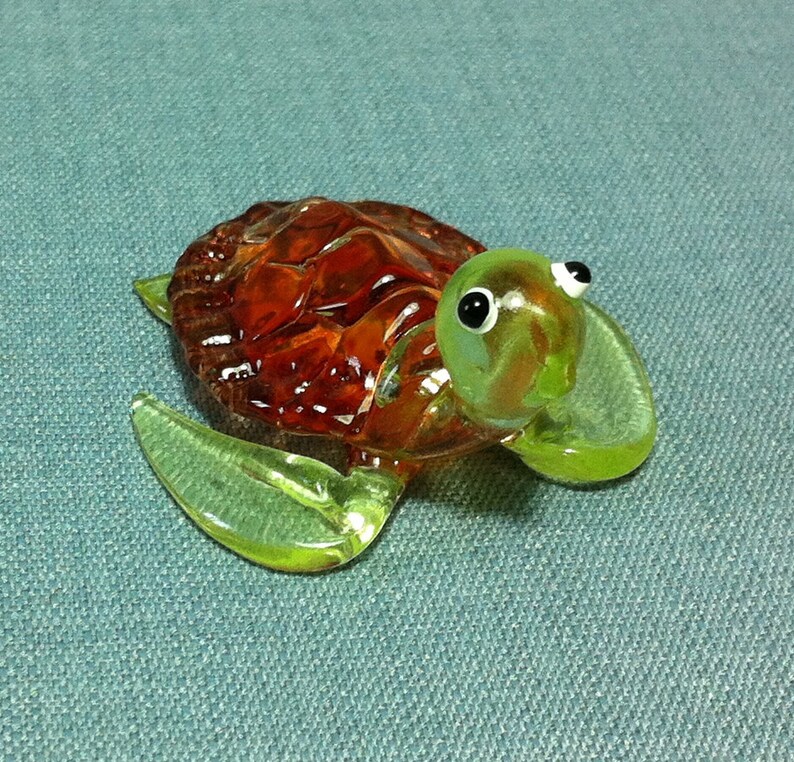 hand blown glass turtle