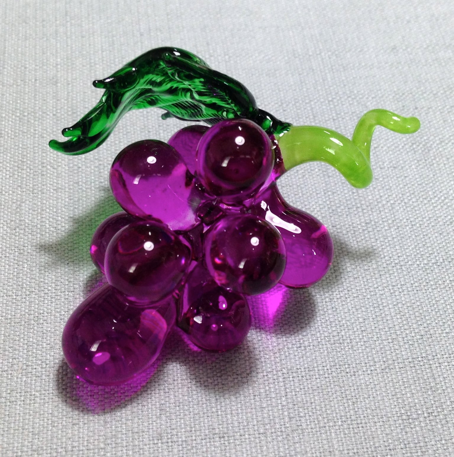 Hand Blown Glass Bunch of Grape Green Purple Grapes Fruit Etsy