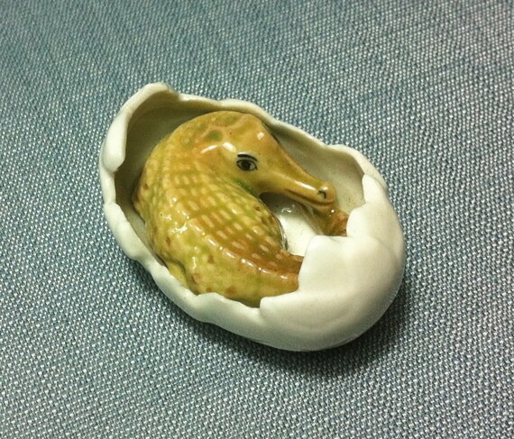 Miniature Ceramic Crocodile Baby Reptile Egg Animal Cute Etsy