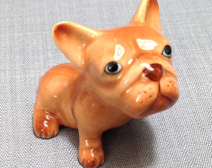 Miniature Ceramic Dog French Bulldog Puppy Pet Small Animal Cute Little ...