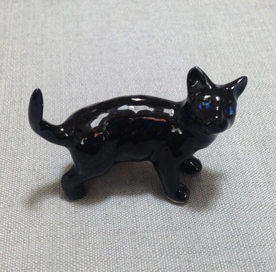 Miniature Ceramic Cat Kitty Funny Kitten Animal Cute Little Etsy