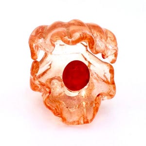 Miniatura de vidrio soplado a mano, divertida ostra con perla, pequeña figura de animal marino naranja y rojo, estatua decorativa coleccionable, pequeña figura pintada