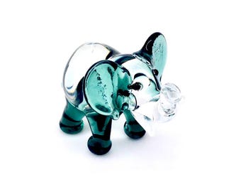 Green Leaf Hand-blown Glass Bottle Gala Rotelli Decor