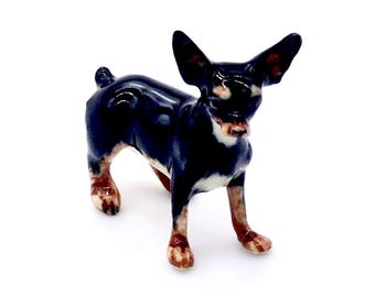ミニチュアセラミック犬チワワ赤ちゃんペット動物小さな白い置物小さな