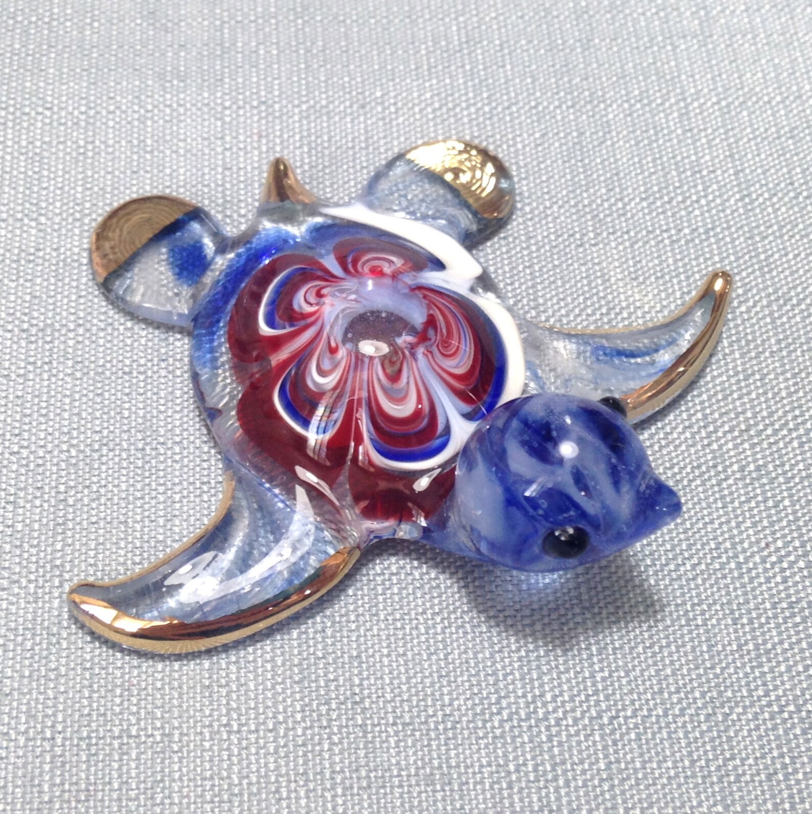 hand blown glass turtle