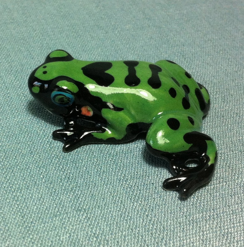 Miniature Ceramic Funny Frog Toad Animal Reptile Cute Little Etsy