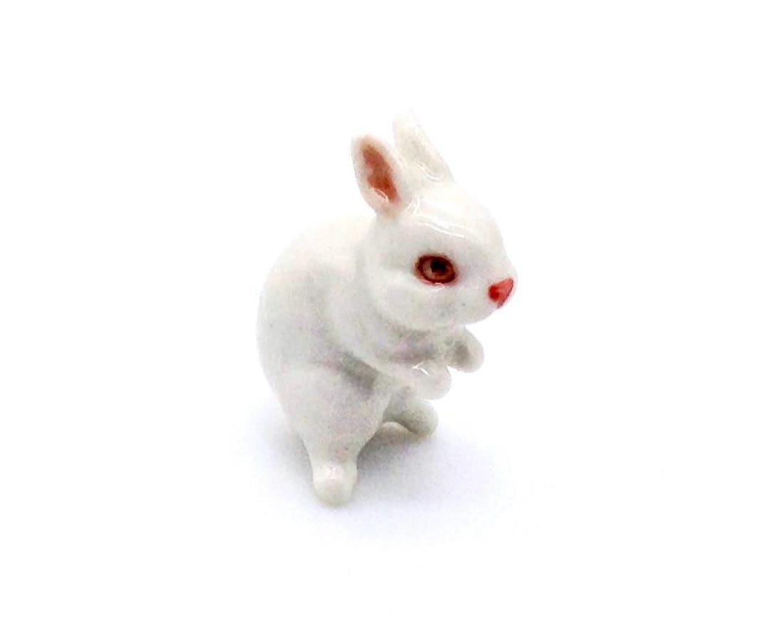 Miniature Ceramic Rabbit Standing Bunny Mini Baby Animal Little