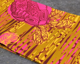 1/2 Yard Colorful African Fabric, Yellow Bright Pink Patterned Cotton, Tribal Print, African Wedding Clothing / Hippie Home Decor / Sewing