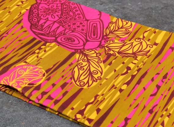 1/2 Yard Colorful African Fabric, Yellow Bright Pink Patterned Cotton, Tribal Print, African Wedding Clothing / Hippie Home Decor / Sewing